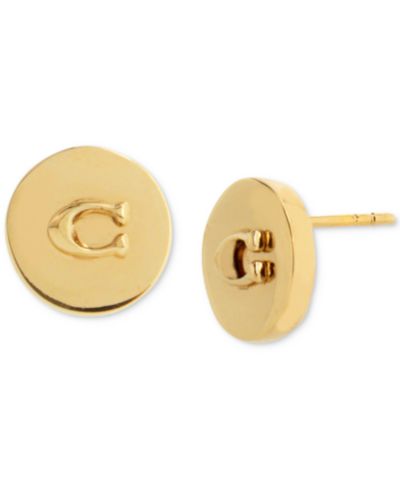 Серьги-гвоздики COACH Signature C Disc