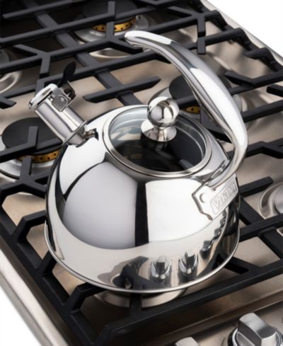 Viking Stainless Steel 2.6-Quart Black Tea Kettle with Copper Handle