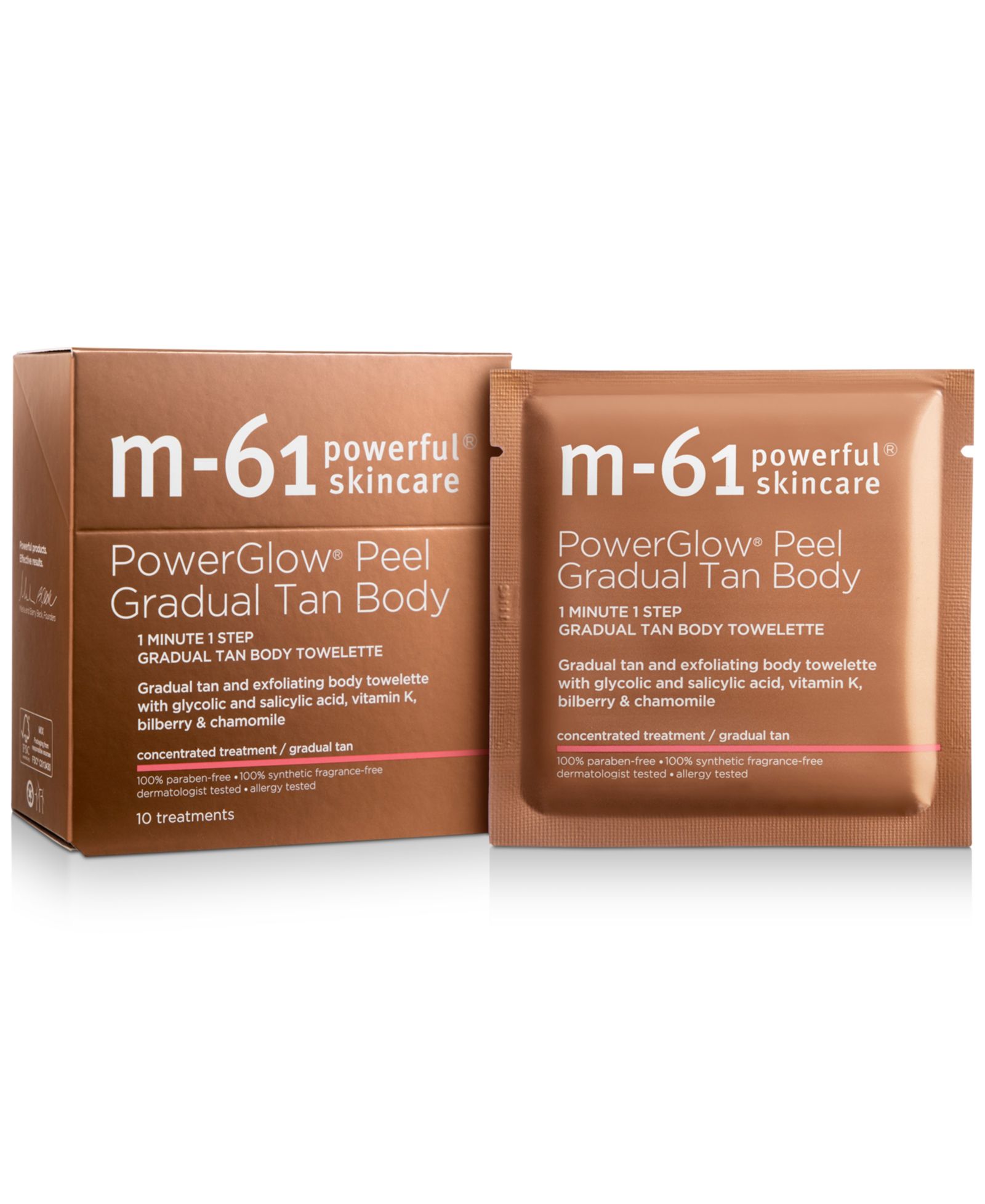 m-61 by Bluemercury PowerGlow Peel Gradual Tan Body, 10 процедур