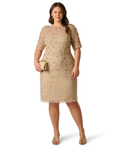 Adrianna Papell Plus Size Embellished Sheath Dress