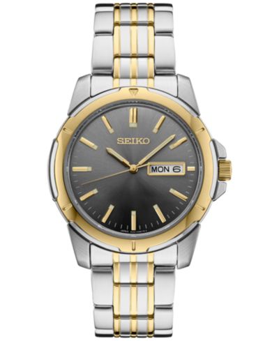 Мужские наручные часы Seiko Essentials из двухцветной нержавеющей стали 39mm