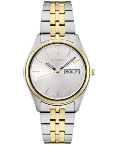 Seiko Мужские Essentials Two-Tone Stainless Steel Bracelet Watch 37mm