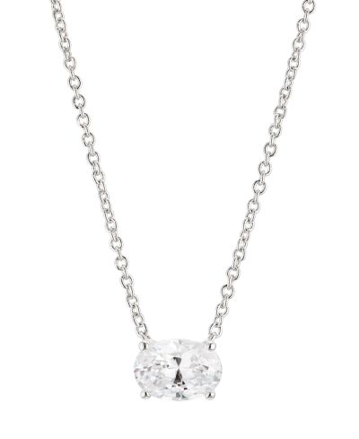 Eliot Danori   Oval Cubic Zirconia Necklace, 16" + 2" extender, Created for Macy's