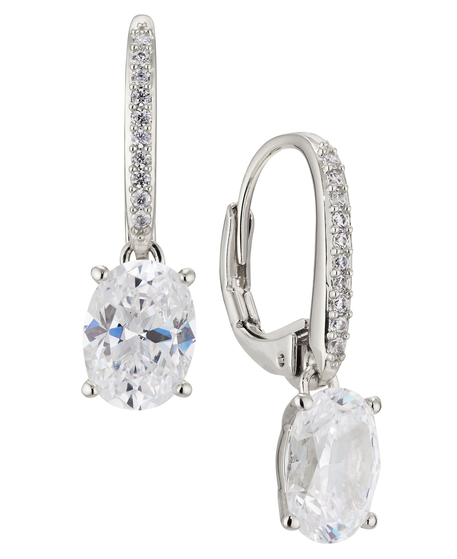 Eliot Danori Oval Cubic Zirconia Leverback Earring, Created for Macy's