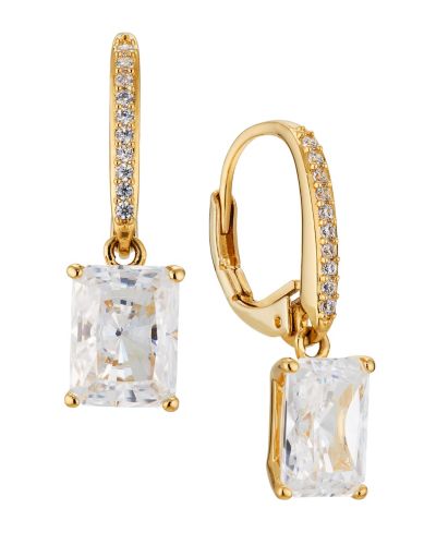 Eliot Danori Emerald серьги с изумрудным фианитом и застежкой leverback