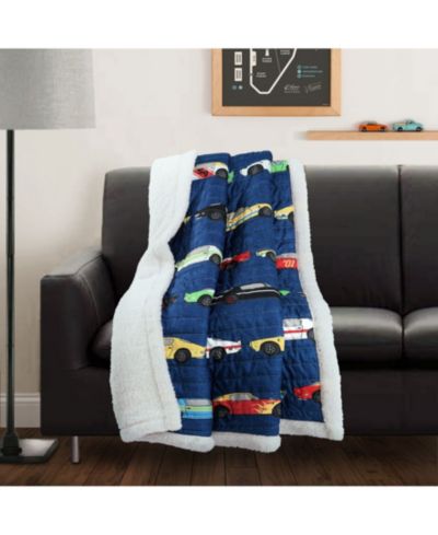Lush Décor Kids Race Cars Sherpa Throw, 60" x 50"