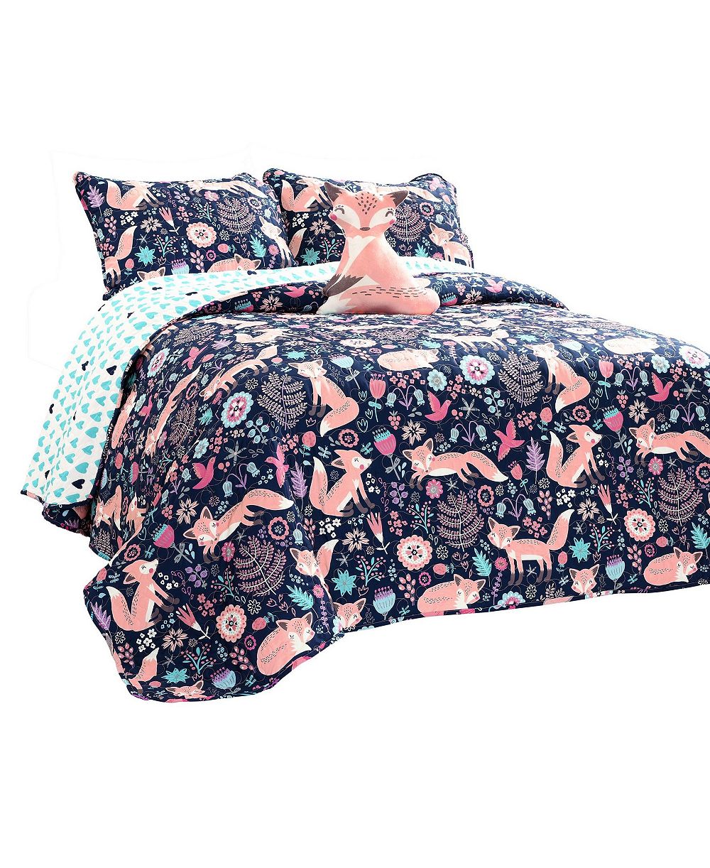 Детский комплект из 3-х стеганых покрывал Lush Décor Pixie Fox, Full/Queen
