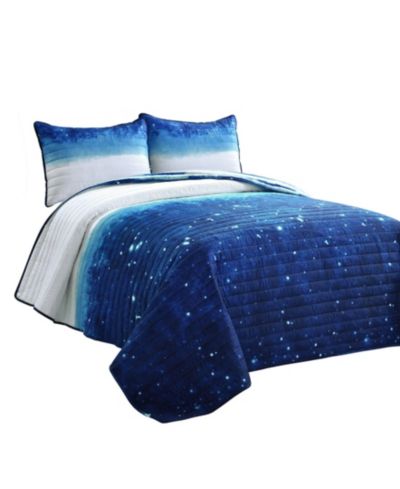 Lush Décor Детский комплект из 3 предметов с принтом Space Star Ombre, Full/Queen