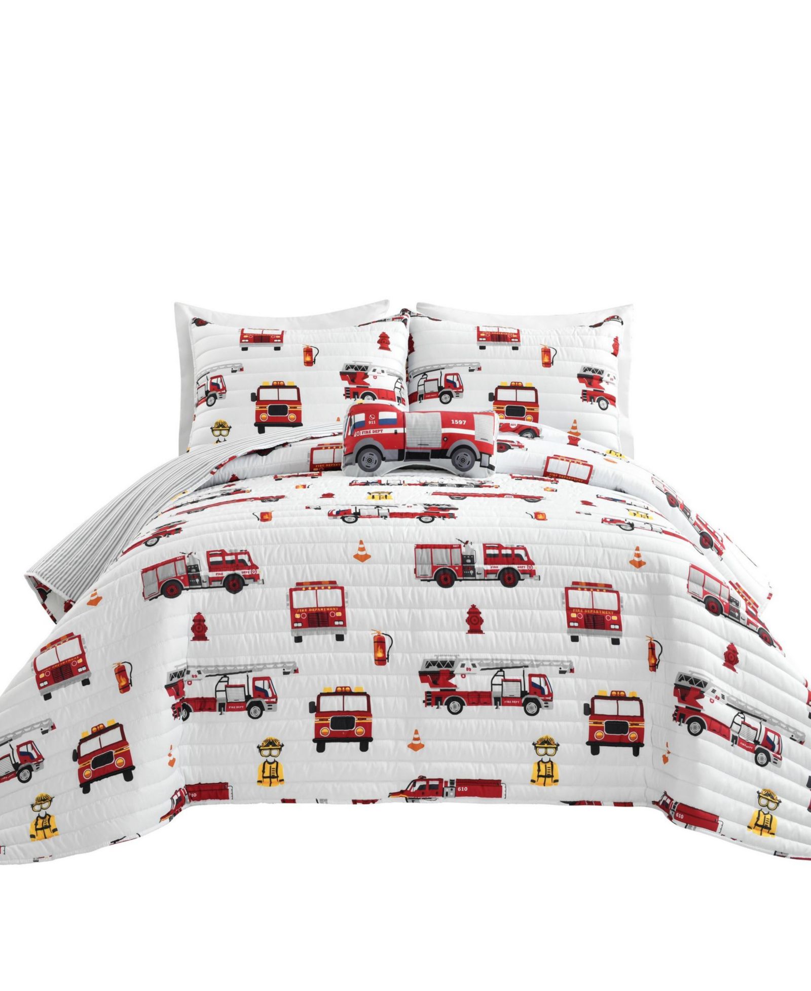 Lush Décor Kids Fire Truck 4-Pc. Quilt Set, Full/Queen