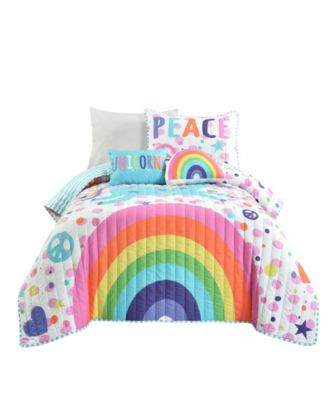 Комплект из 4 стеганых одеял Lush Décor Kids Unicorn Rainbow, Twin/Twin XL