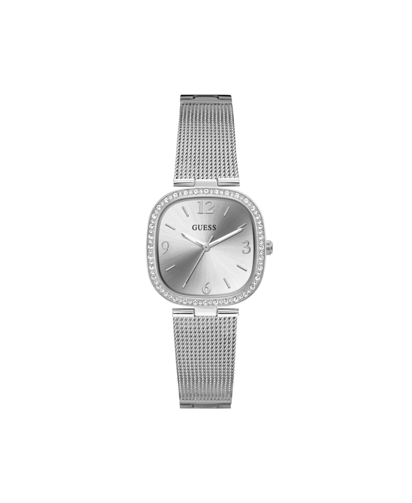 Часы GUESS Women's Silver-Tone Stainless Steel Mesh Bracelet 32mm