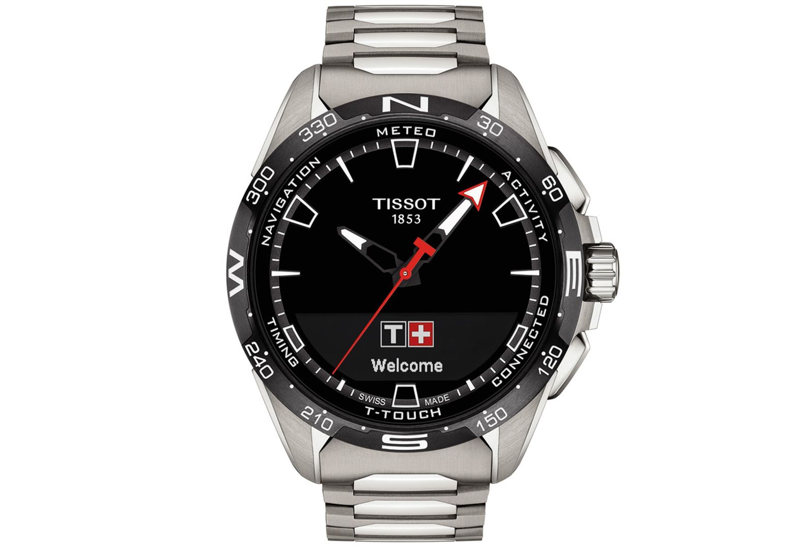Мужские умные часы Tissot T-Touch Connect Solar Titanium Bracelet 48mm