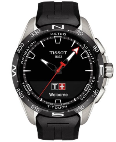 Tissot Мужские смарт-часы T-Touch Connect Solar Black Rubber Strap 48mm