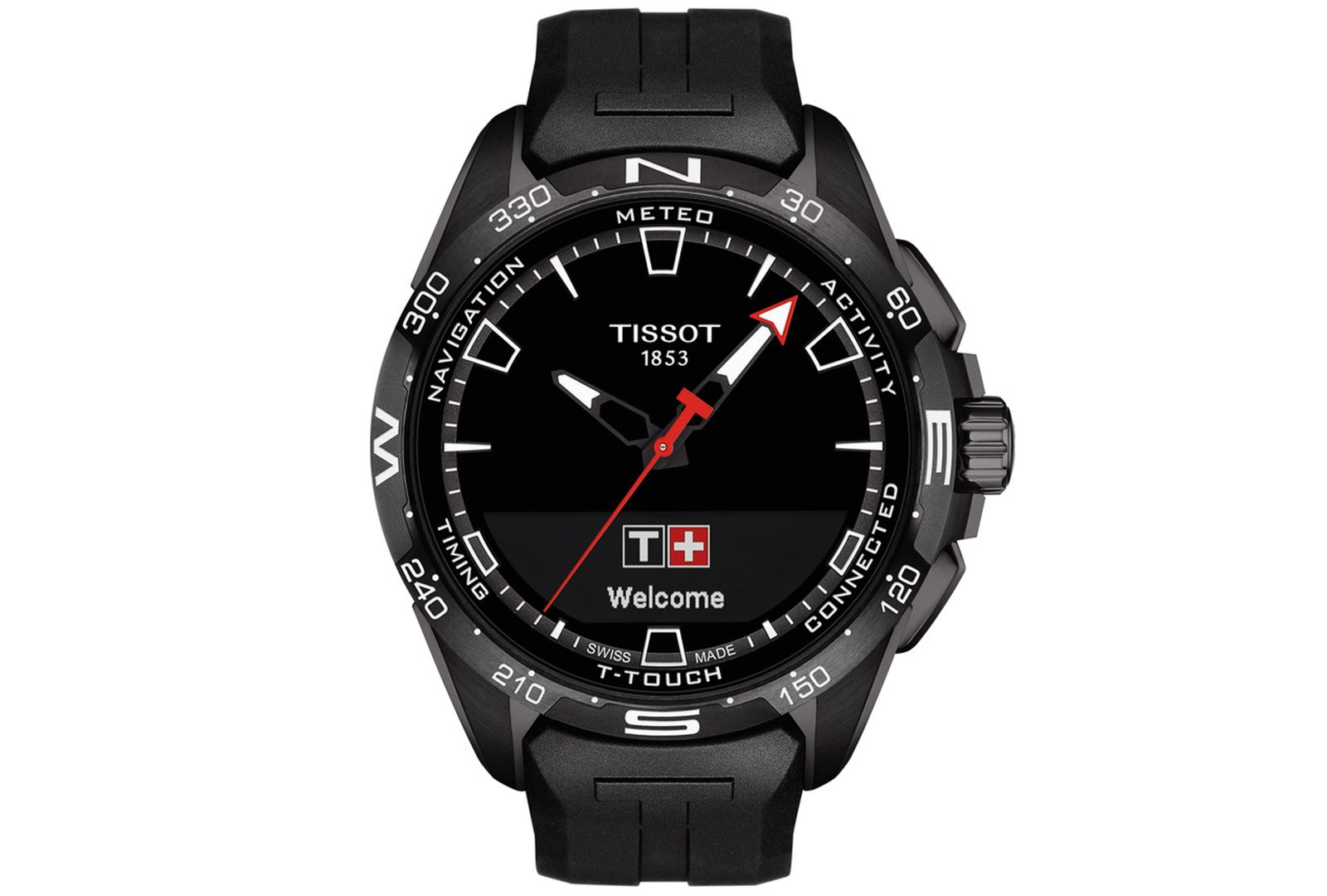 Смарт-часы Tissot Men's Swiss T-Touch Connect Solar Black Rubber Strap 48mm
