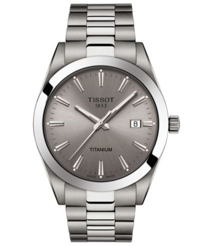 Tissot Men's Swiss Gentleman Gray Titanium Bracelet Watch 40mm