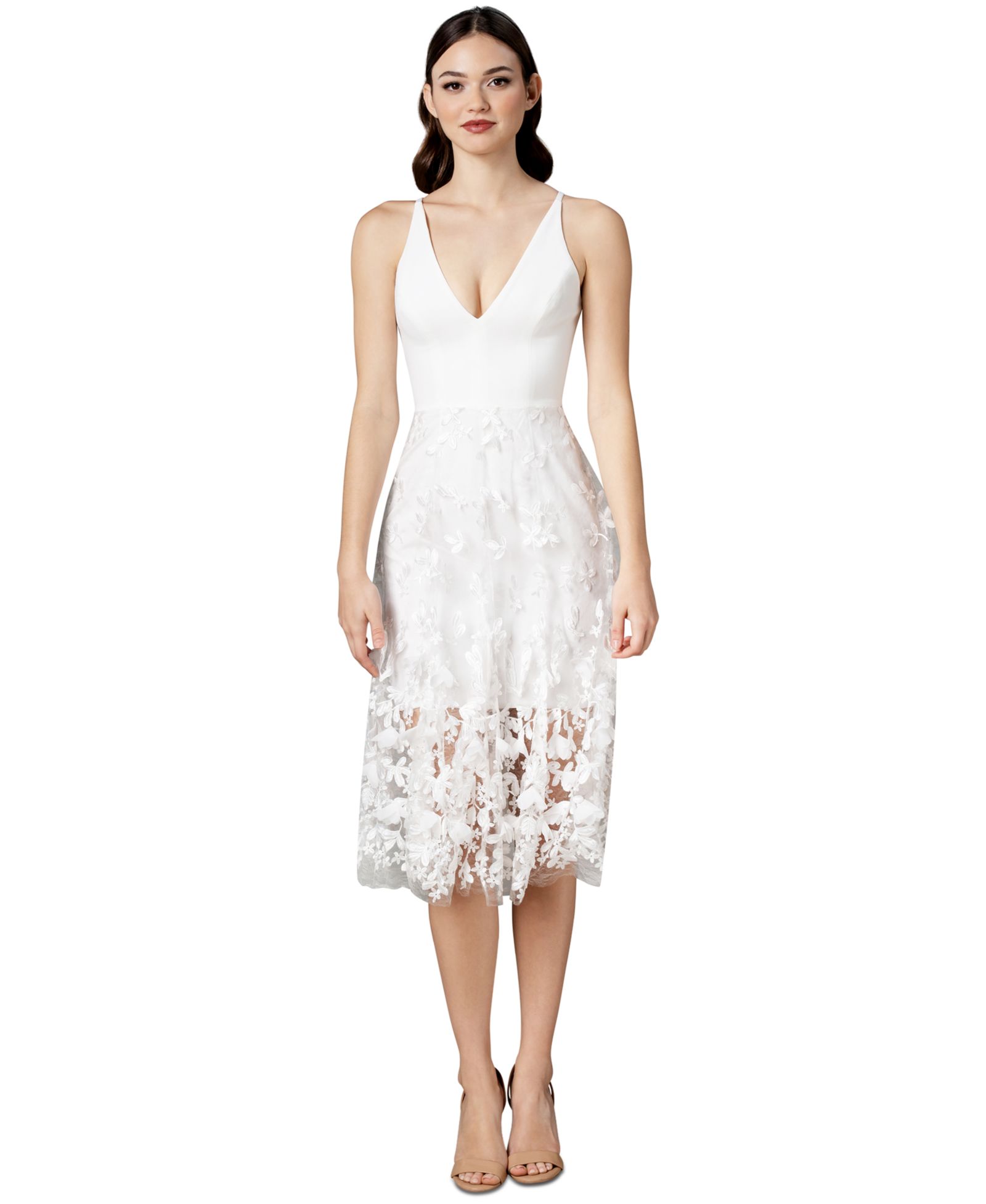 Платье Dress the Population Plunging Darleen Neck Fit & Flare