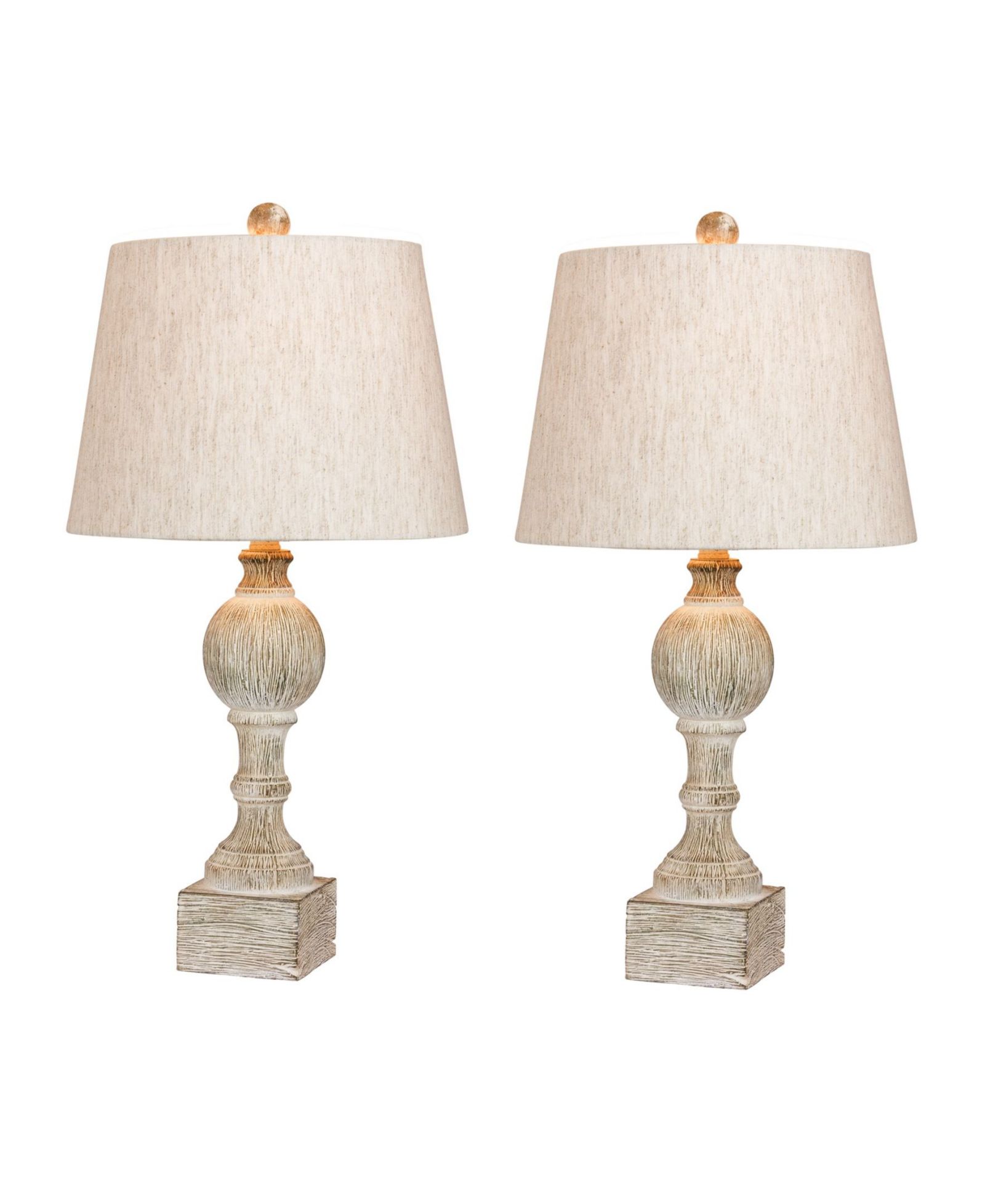 FANGIO LIGHTING настольные лампы из смолы с эффектом состаривания и скульптурной колонной, комплект из 2 шт