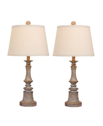 FANGIO LIGHTING Candlestick Resin Table Lamps, Set of 2