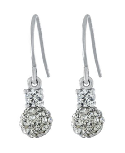 Серьги-подвески с кристаллами Pave Sterling Silver 6mm