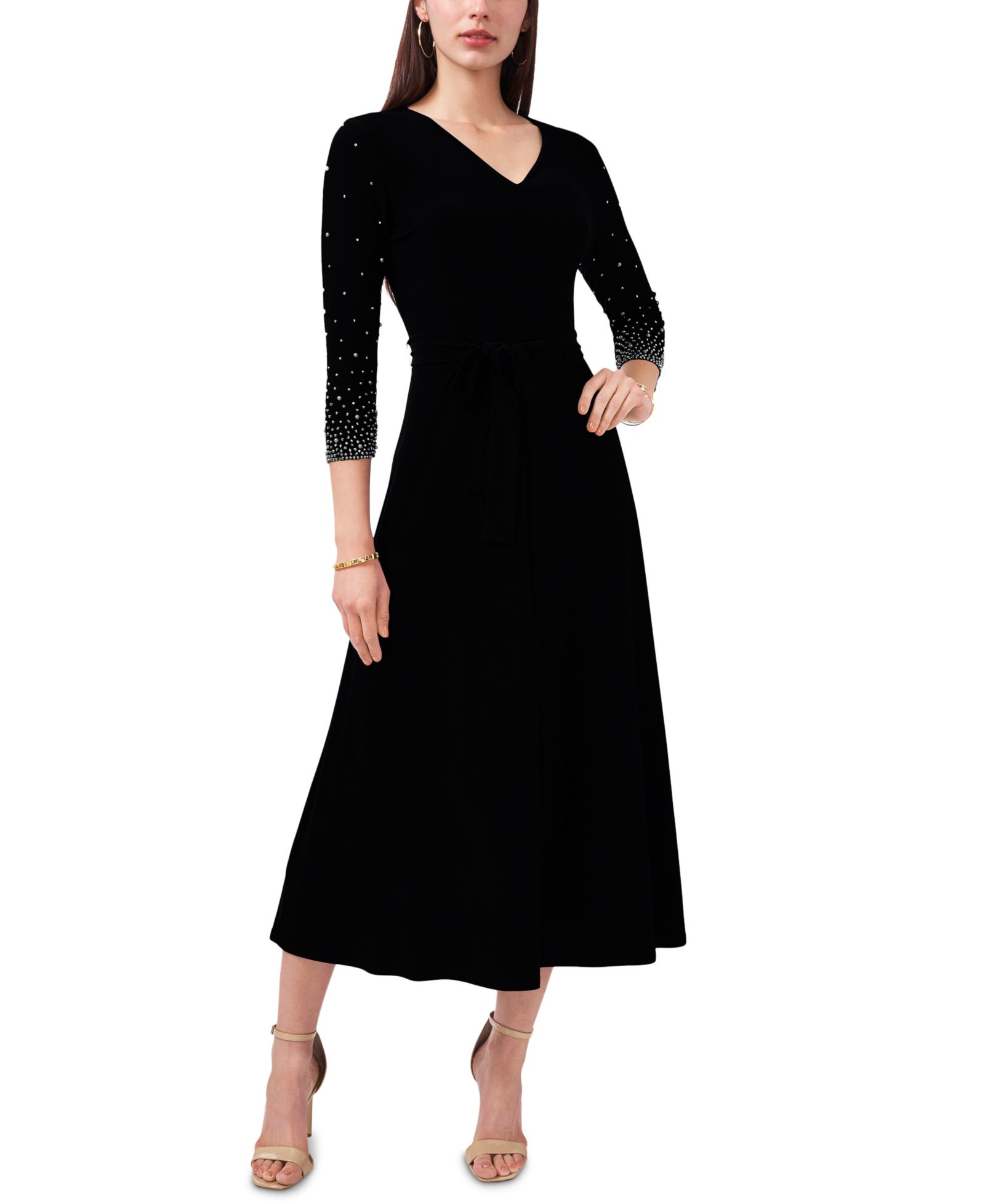 Платье миди MSK V-Neck Beaded