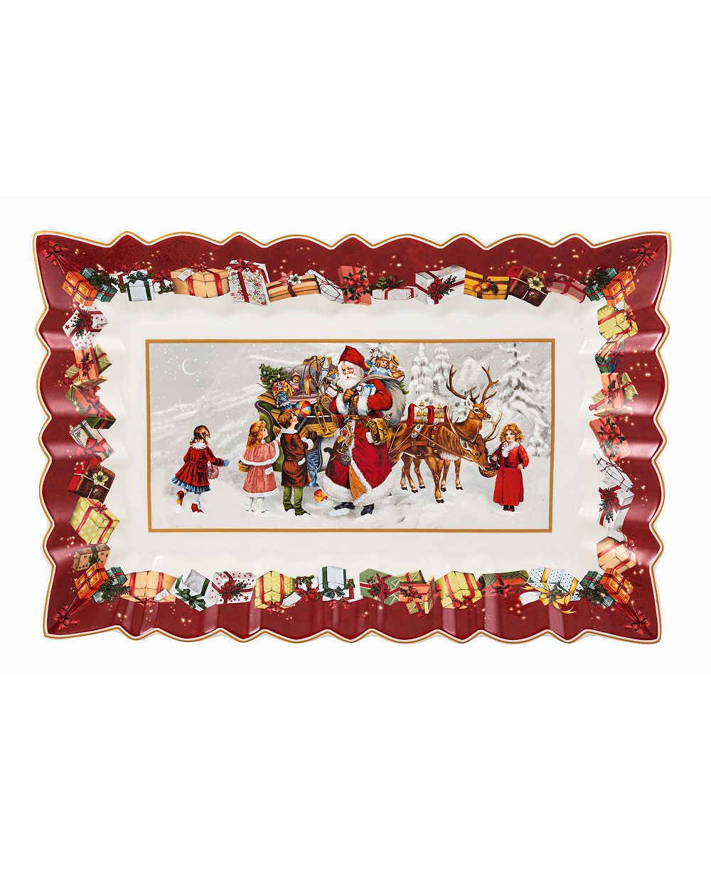 Villeroy & Boch тарелка для десерта Toy's Fantasy Santa and Kids, прямоугольная