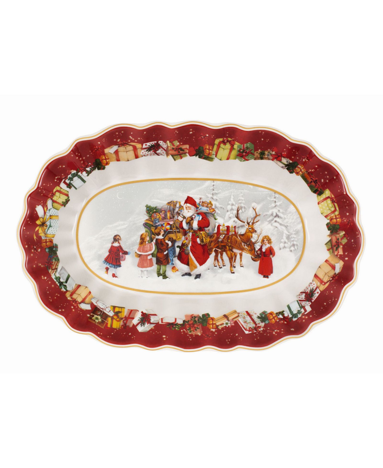 Villeroy & Boch Овальное блюдо Toy's Fantasy Santa and Kids