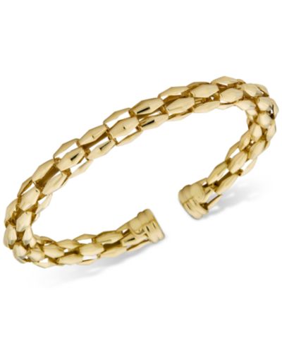 Turbo Link Bangle Bracelet in 14k Gold-Plated Sterling Silver