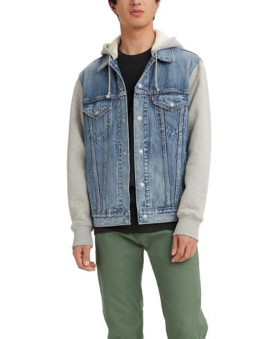 Levi's Мужская джинсовая куртка-тракер Hybrid Hoodie Non-Stretch Denim