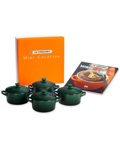 Набор из 4 мини-кокотниц Le Creuset из керамики с книгой рецептов