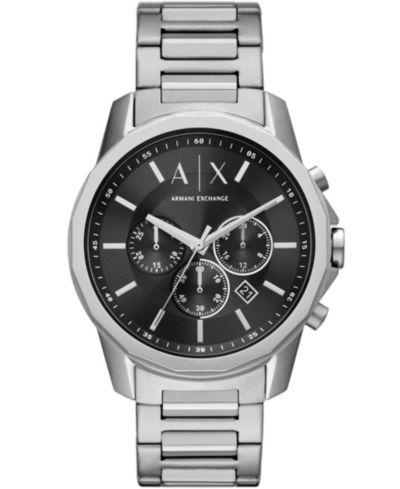 A|X Armani Exchange Мужские хронограф часы Stainless Steel Bracelet 44mm