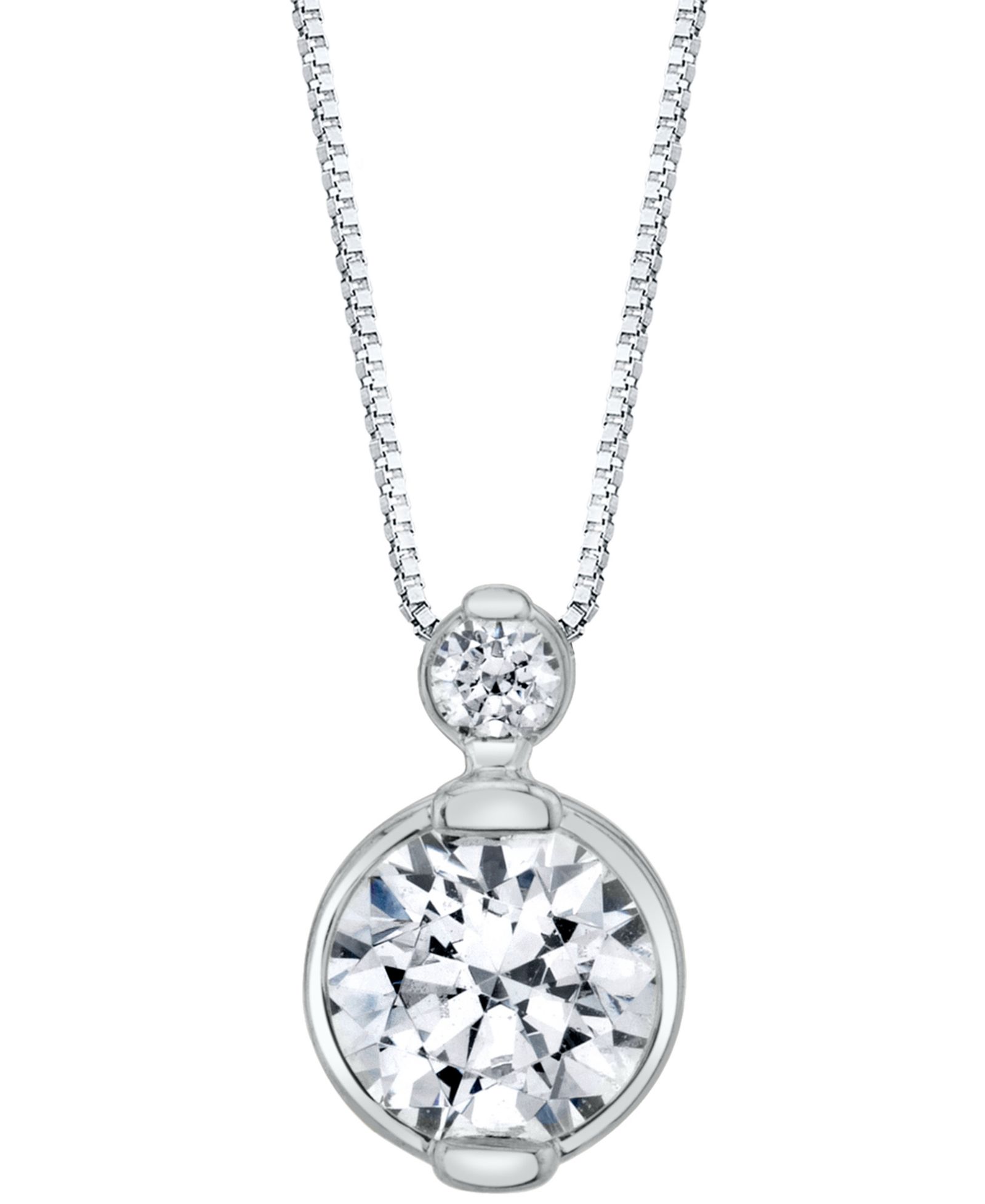 Подвеска Sirena Diamond Double Bezel 18" из белого или желтого золота 14K