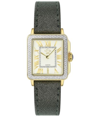 Gevril Women's Padova Swiss Quartz Black Italian Leather Strap Watch 30mm