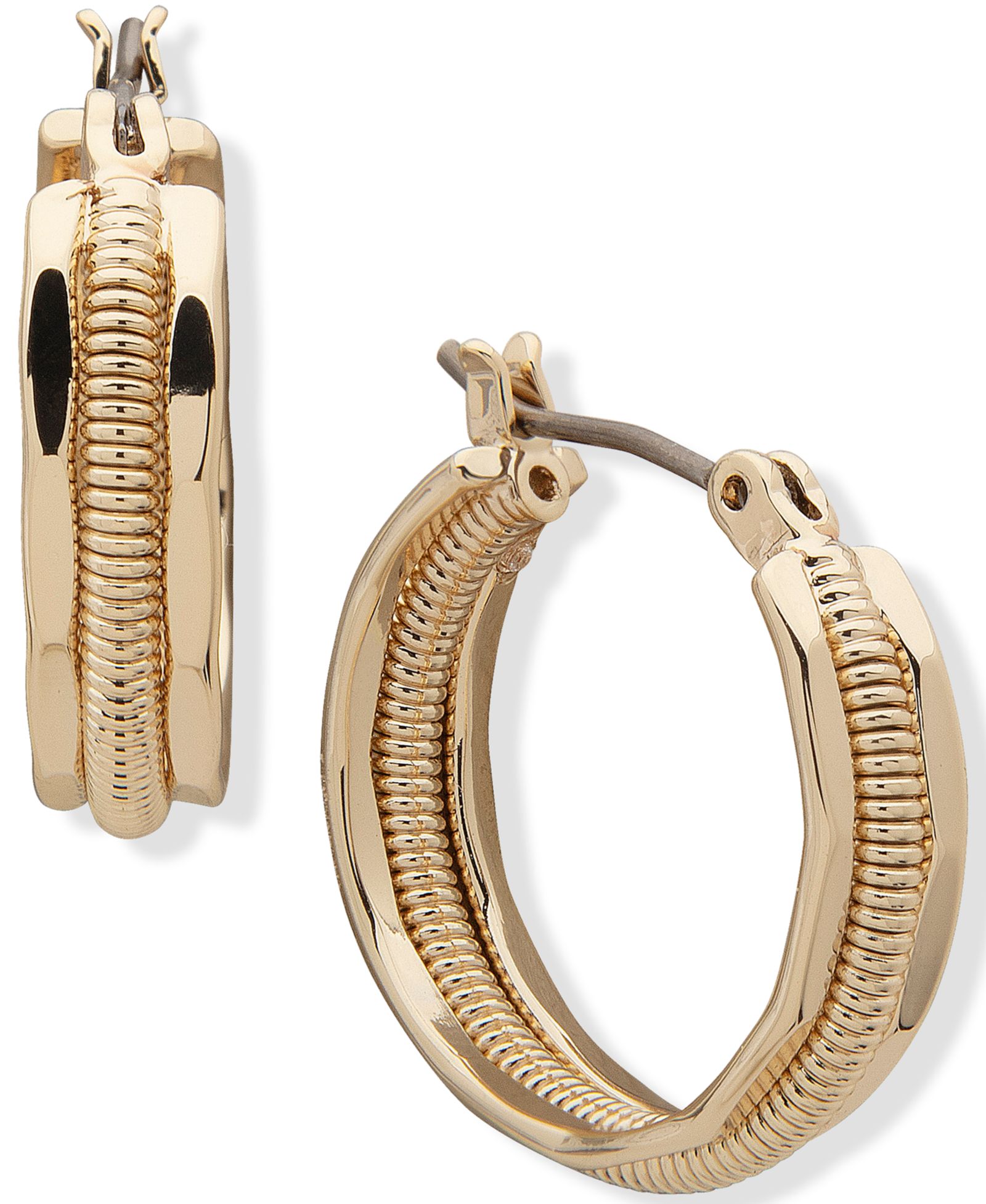 Серьги-кольца Anne Klein Gold-Tone, 0.75"