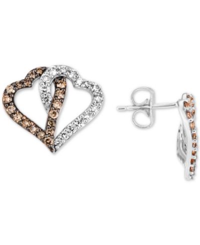 Серьги-гвоздики Le Vian Chocolate Diamond и Nude Diamond, золото 14k