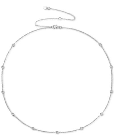 Ожерелье Diamond Bezel (1/10 ct. t.w.) из стерлингового серебра, 14k Gold-Plated или 14k Rose Gold-Plated