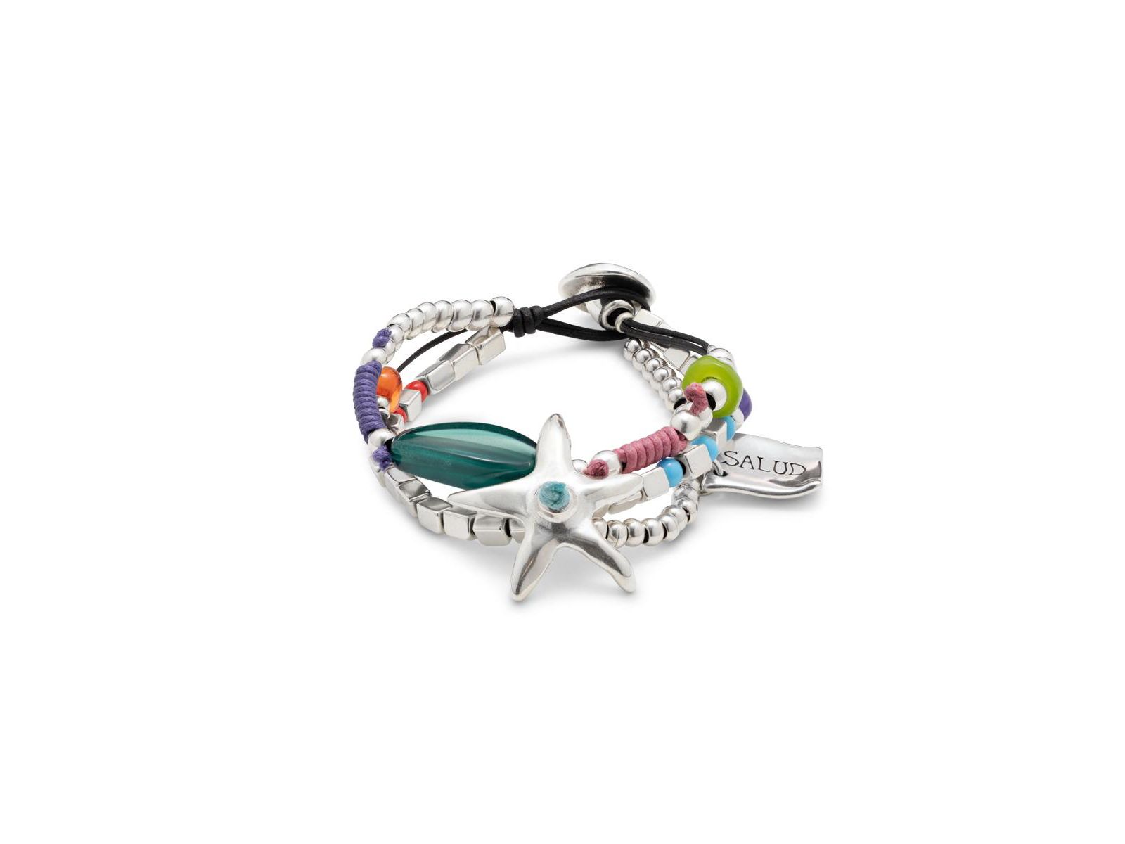 UNOde50 Sterling Silver Resin Stones Metal Bracelet