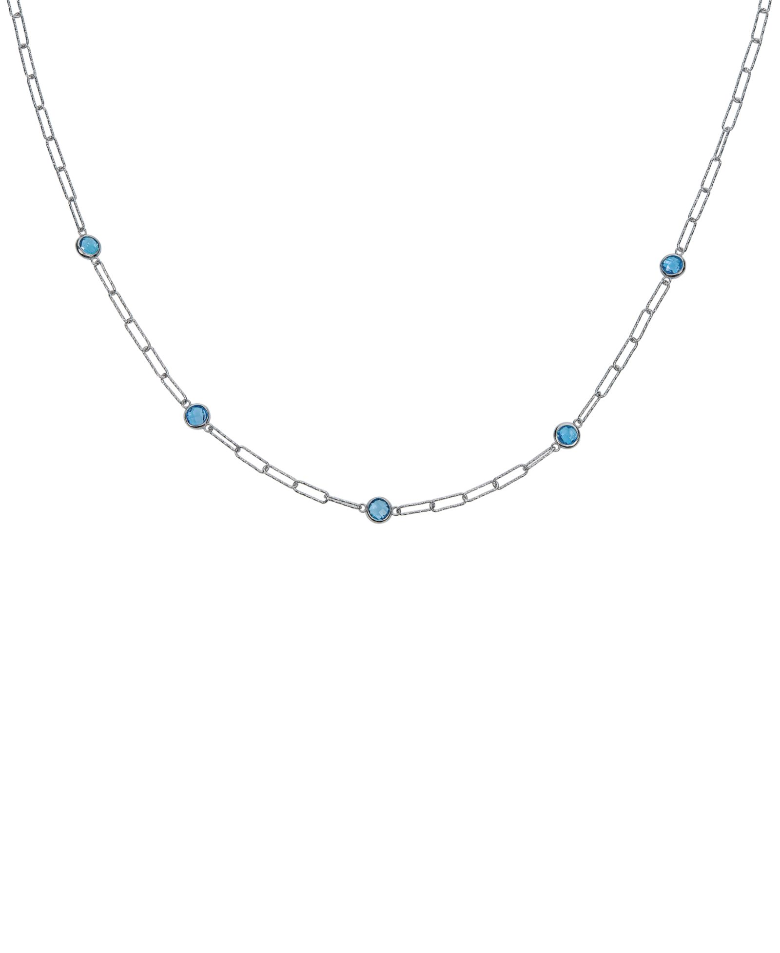 Ожерелье Swiss Blue Topaz Paperclip Link 18" Statement (4 ct. t.w.) в Sterling Silver