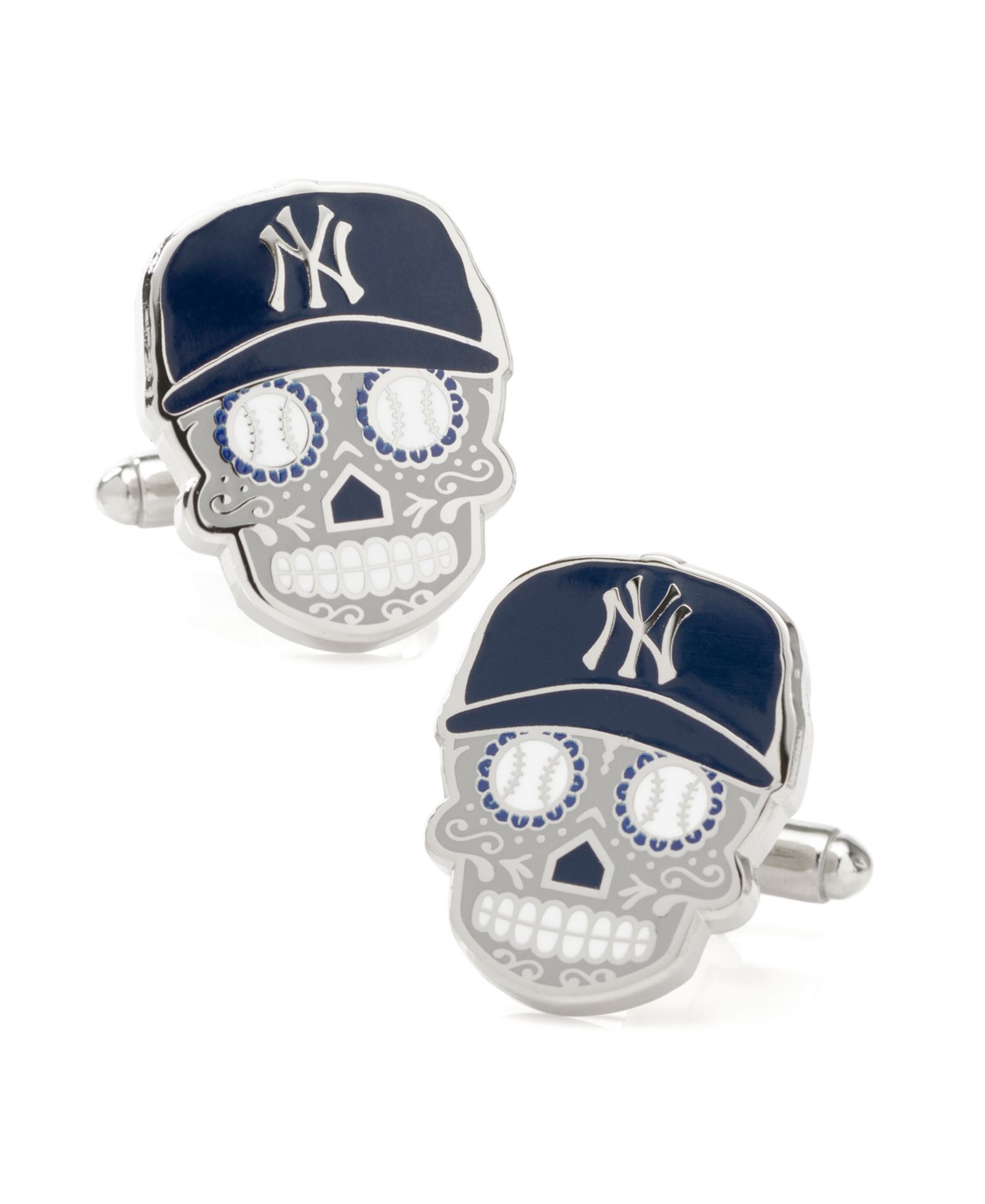 MLB Men's New York Yankees Sugar Skull Cufflinks