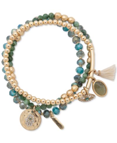 Браслеты lonna & lilly Gold-Tone Evil Eye & Hamsa Hand Beaded Stretch