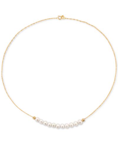 Колье EFFY® с культивированным речным жемчугом (5-1/2mm) 18" Statement в 14k Gold
