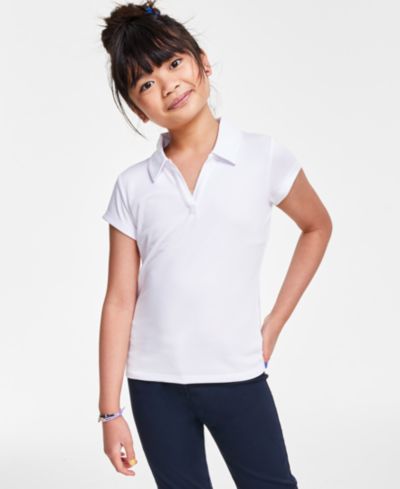 Nautica Big Girls Uniform Short Sleeve Performance Knit Polo Top