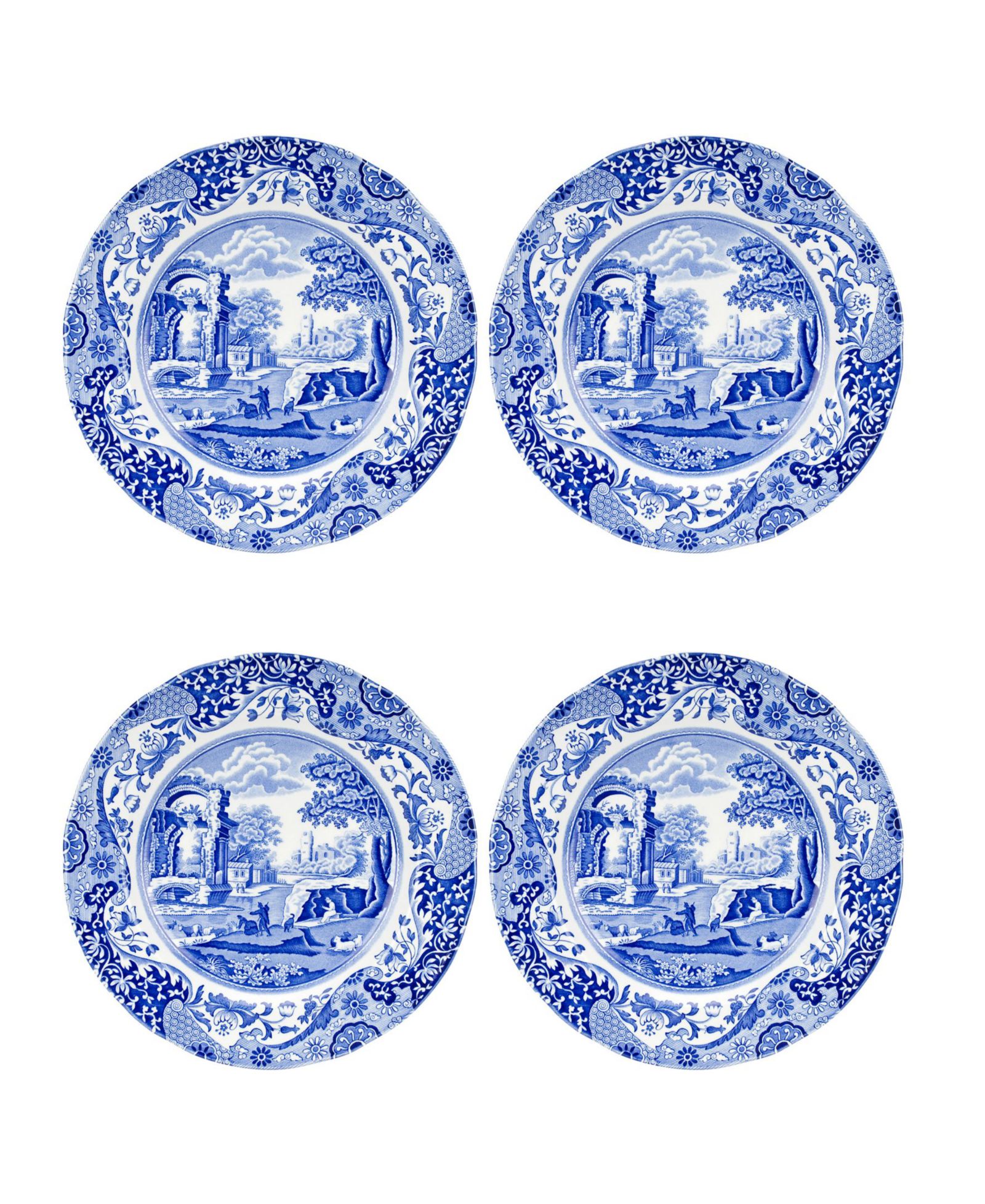 Spode Blue Italian Salad Plates, Set of 4