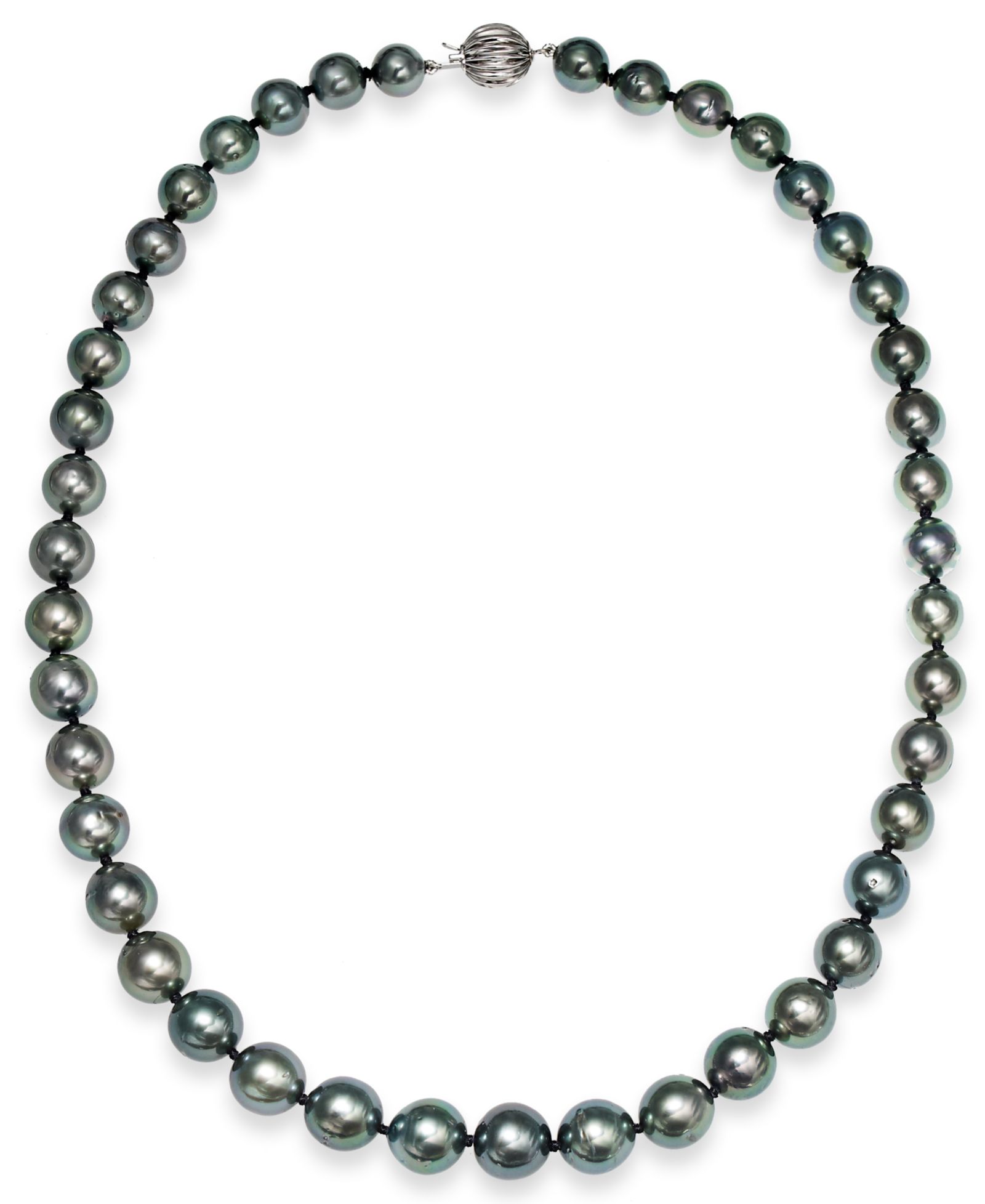 Ожерелье с таитянской жемчужиной в 14k White Gold 8-10mm