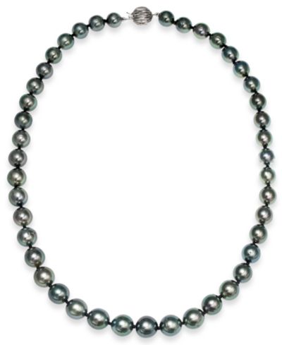 Ожерелье с таитянской жемчужиной в 14k White Gold 8-10mm