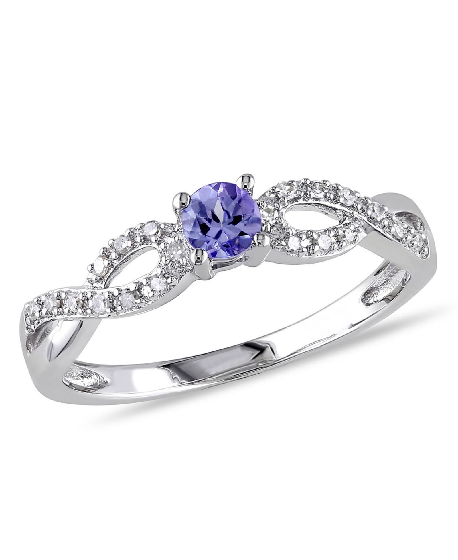 Кольцо Tanzanite (1/6 ct. t.w.) и Diamond (1/10 ct. t.w.) Sterling Silver, Infinity