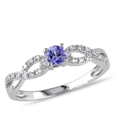 Кольцо Tanzanite (1/6 ct. t.w.) и Diamond (1/10 ct. t.w.) Sterling Silver, Infinity
