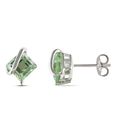 Серьги-гвоздики Marquis Treviso 6" Green Quartz, стерлинговое серебро