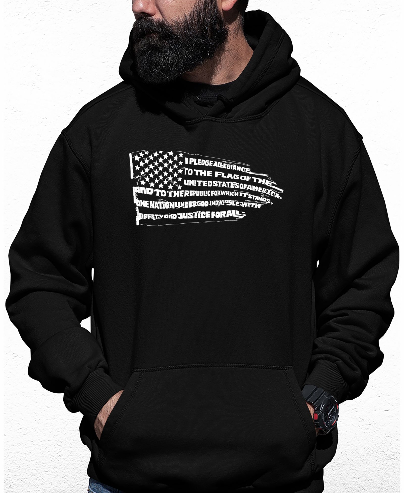 Мужское худи с принтом Flag Word Art