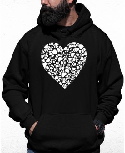 Мужской свитшот Paw Prints Heart Word Art с капюшоном