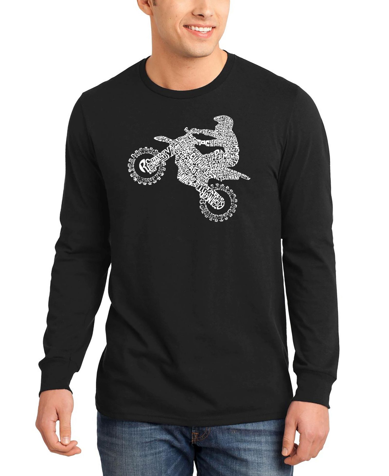 Men's Freestyle Motocross - FMX Word Art Long Sleeve T-shirt